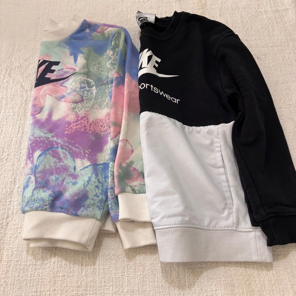 Nike Sportswear Kids Sweatshirt Bundle Tie Dye Colorblock Black White Size 6X L